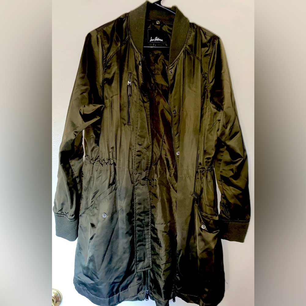 Sam Edelman  Satin 3 In 1 Jacket Size S Olive Green